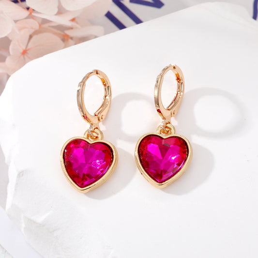 Heart Shape Earrings Pink