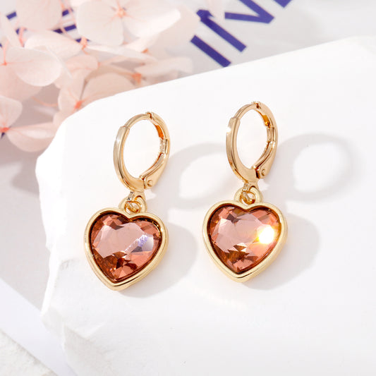 Heart Shape Earrings Champagne
